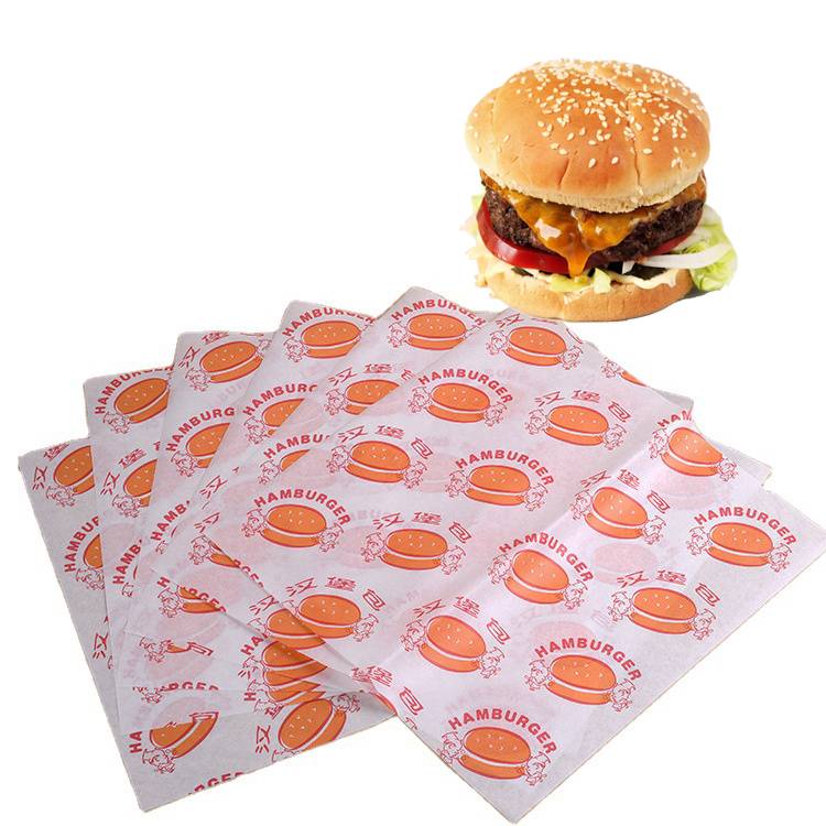 Custom Biodegaradable Burger Wrapping Greaseproof Paper