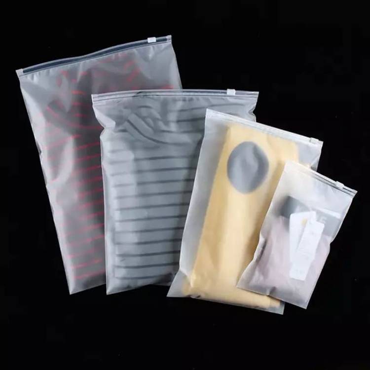 Stock Wholesale Custom Logo Eco Friendly Biodegradable Frosted Plastic Eva Zip Lock Bag For Clothing Apparel